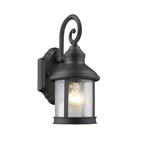 Supershine 12 in. Lighting Galahad Transitional 1 Light Black Outdoor Wall Sconce - Textured Black SU2542779
